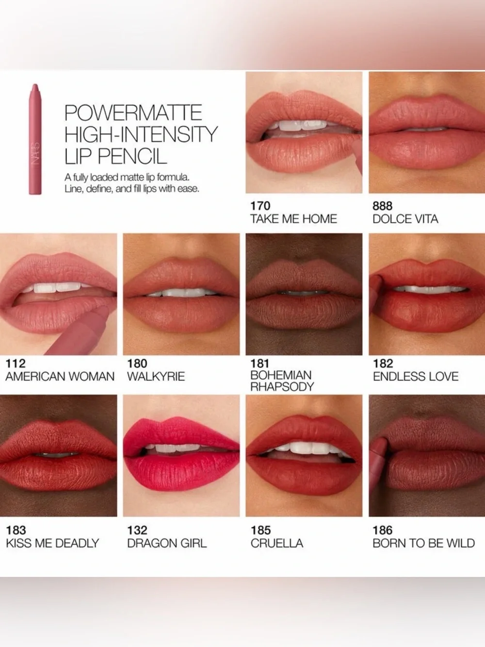 NEW! NARS POWERMATTE HIGH-INTENSITY LIP PENCIL IN CRUELLA
